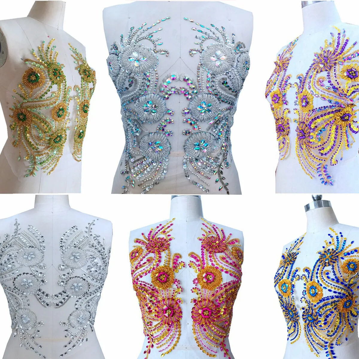 Deep Design Beaded Sequins Rhinestone Floral Tulle Applique Hand Stitched Embellishments for DIY Evening Dress Costumes Fabric
Deep Design Beaded Sequins Rhinestone Floral Tulle Applique Hand Stitched Embellishments for DIY Evening Dress Costumes Fabric