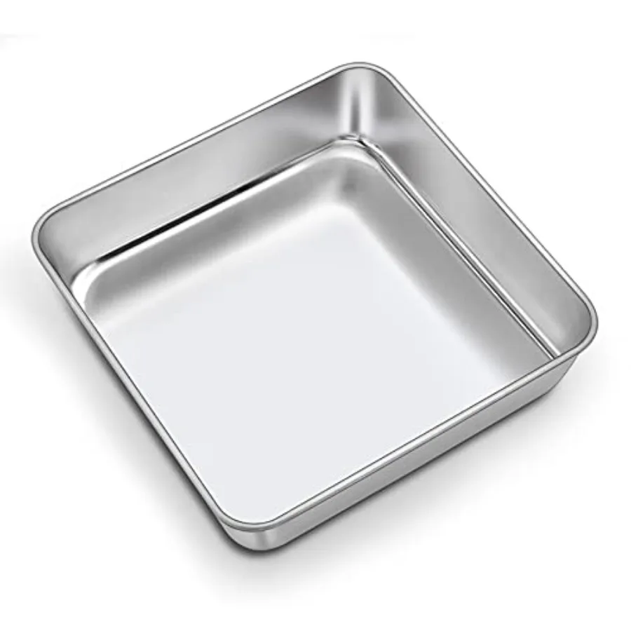Square Bakg Cake Pans, Small Staless Steel Lasagna Brownie Pan For Birthday Cake Bread Pie, Non-toxic and Durable, Smooth Rim a
Square Bakg Cake Pans, Small Staless Steel Lasagna Brownie Pan For Birthday Cake Bread Pie, Non-toxic and Durable, Smooth Rim a