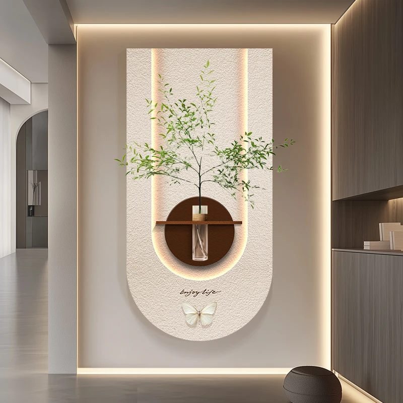 Modern decorative painting with sandstone texture for home decor vertical style with a vase and LED illuminated mural
Modern decorative painting with sandstone texture for home decor vertical style with a vase and LED illuminated mural
