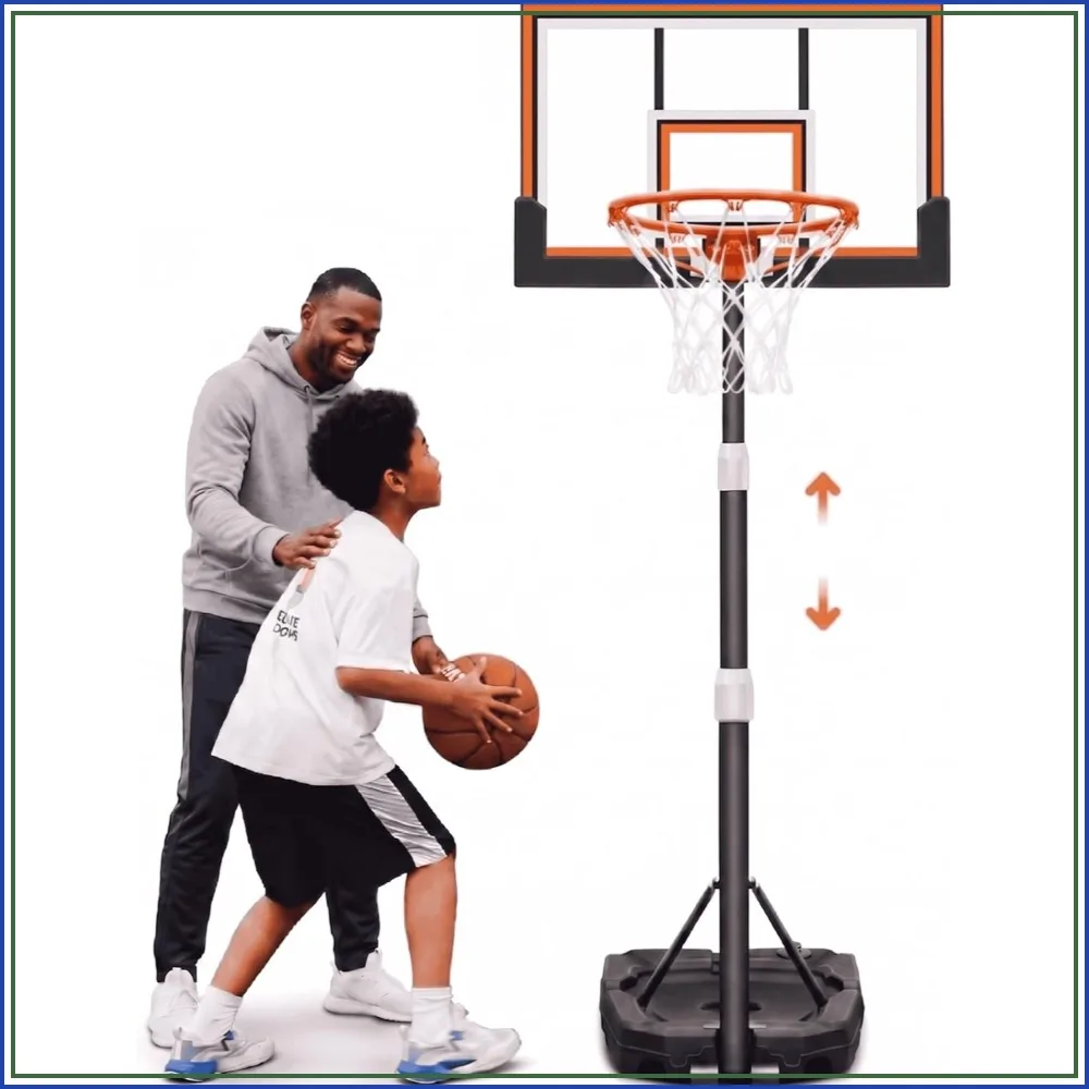 Basketball Hoop Outdoor 3.2-7.2FT, Patented 6s Safe-Adjust, Indoor/Poolside/Mini Hoop, Shatterproof Backboard, Enlarged Base
Basketball Hoop Outdoor 3.2-7.2FT, Patented 6s Safe-Adjust, Indoor/Poolside/Mini Hoop, Shatterproof Backboard, Enlarged Base