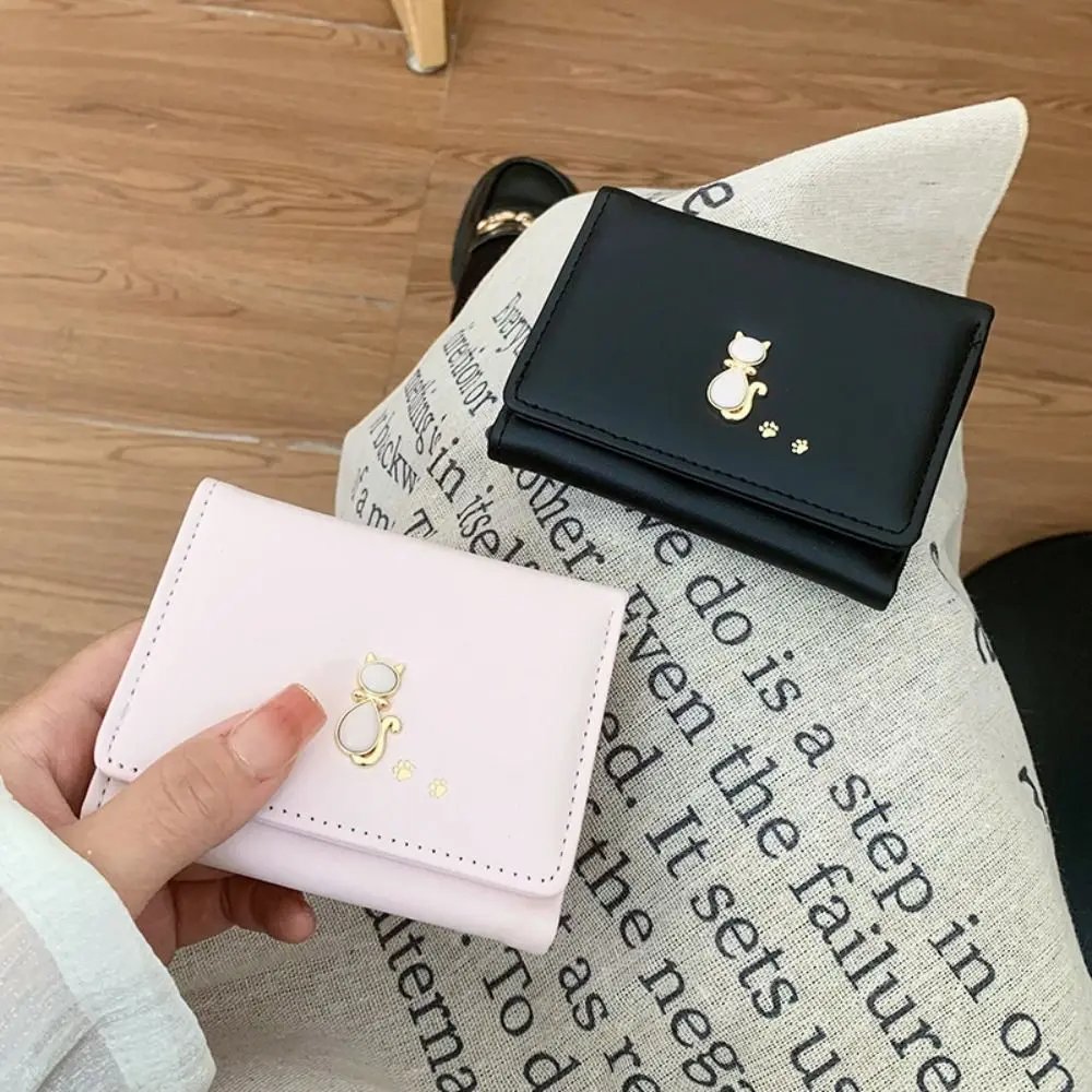Pouch Portable Cute Tri-Fold Purses Multiple Card Slot Cat Short PU Wallet Money Bag Candy Color Folding Coin Purse Daily
Pouch Portable Cute Tri-Fold Purses Multiple Card Slot Cat Short PU Wallet Money Bag Candy Color Folding Coin Purse Daily