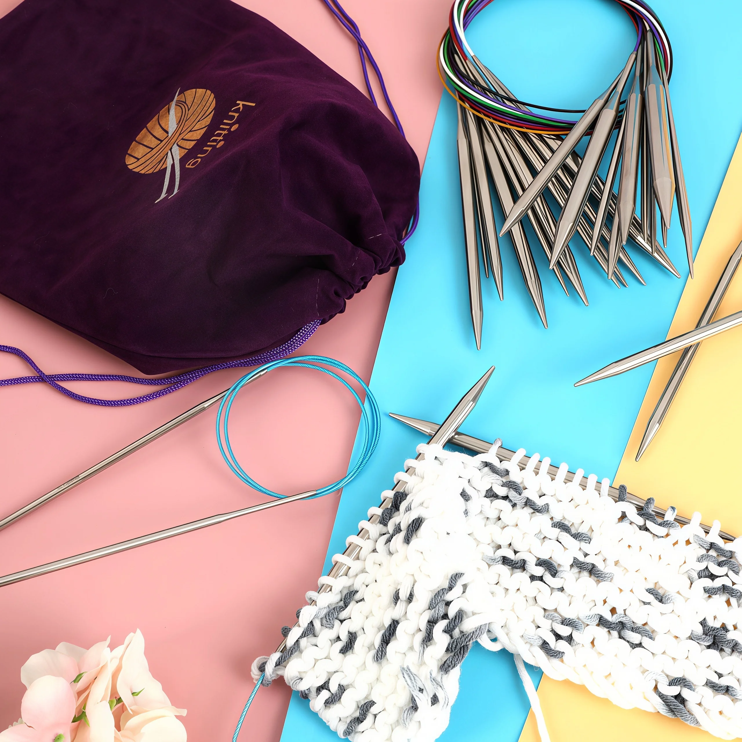 KOKNIT Stainless Steel Knitting Needles 14pcs 40-120CM 2.25-10.0mm Circular Double Point Knitting Needles Hooks DIY Weave Tools
KOKNIT Stainless Steel Knitting Needles 14pcs 40-120CM 2.25-10.0mm Circular Double Point Knitting Needles Hooks DIY Weave Tools