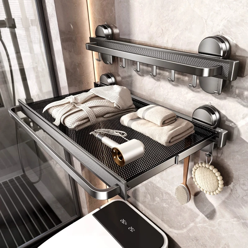 No-Drill Suction Cup Towel Rack, Adjustable Expandable Bathroom Organizer, Large Capacity Wall Mounted Storage for Toilet
No-Drill Suction Cup Towel Rack, Adjustable Expandable Bathroom Organizer, Large Capacity Wall Mounted Storage for Toilet