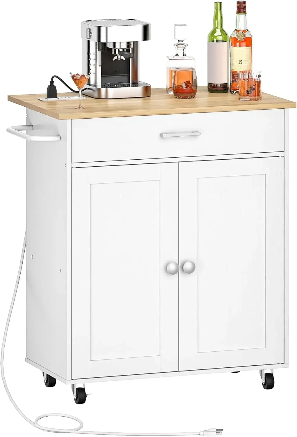 Kitchen Island, Kitchen Island Cart with One Double Cabinet and Drawer, Rolling Storage Cart with Power Strip, with Drop Leaf, f
Kitchen Island, Kitchen Island Cart with One Double Cabinet and Drawer, Rolling Storage Cart with Power Strip, with Drop Leaf, f