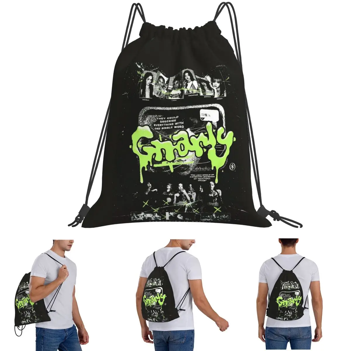 Korean Style KATSEYE Gnarly Backpacks Multi-function Drawstring Bags Sundries Bag Book Bags for Man Woman Students
Korean Style KATSEYE Gnarly Backpacks Multi-function Drawstring Bags Sundries Bag Book Bags for Man Woman Students