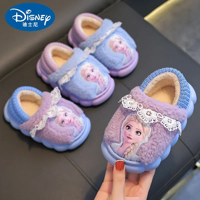 Disney New Children Plush Cotton Shoes Cartoon Frozen Elsa Print Autumn Winter Warm Princess Non-slip Baby Girls Indoor Slippers
Disney New Children Plush Cotton Shoes Cartoon Frozen Elsa Print Autumn Winter Warm Princess Non-slip Baby Girls Indoor Slippers
