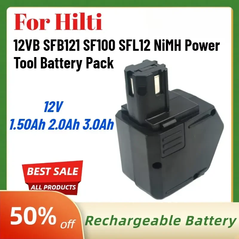 High-Quality 12V 1.5Ah 2.0Ah 3.0Ah Rechargeable Batteries for Hilti 12VB SFB121 SF100 SFL12 NiMH Power Tool Battery Pack
High-Quality 12V 1.5Ah 2.0Ah 3.0Ah Rechargeable Batteries for Hilti 12VB SFB121 SF100 SFL12 NiMH Power Tool Battery Pack