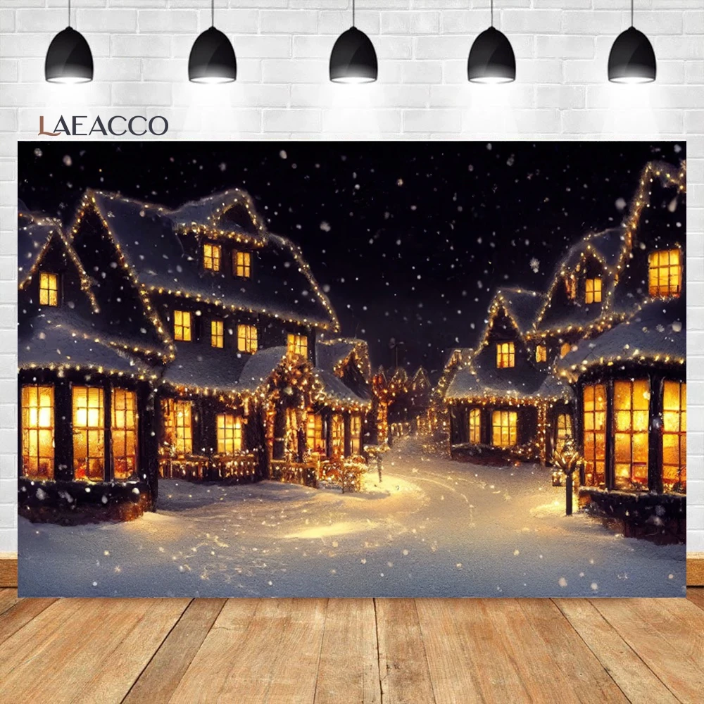 Laeacco Merry Christmas Backdrop Winter Snowy Night Glitter Warm Rural Housing Kids New Year Portrait Photography Background
Laeacco Merry Christmas Backdrop Winter Snowy Night Glitter Warm Rural Housing Kids New Year Portrait Photography Background