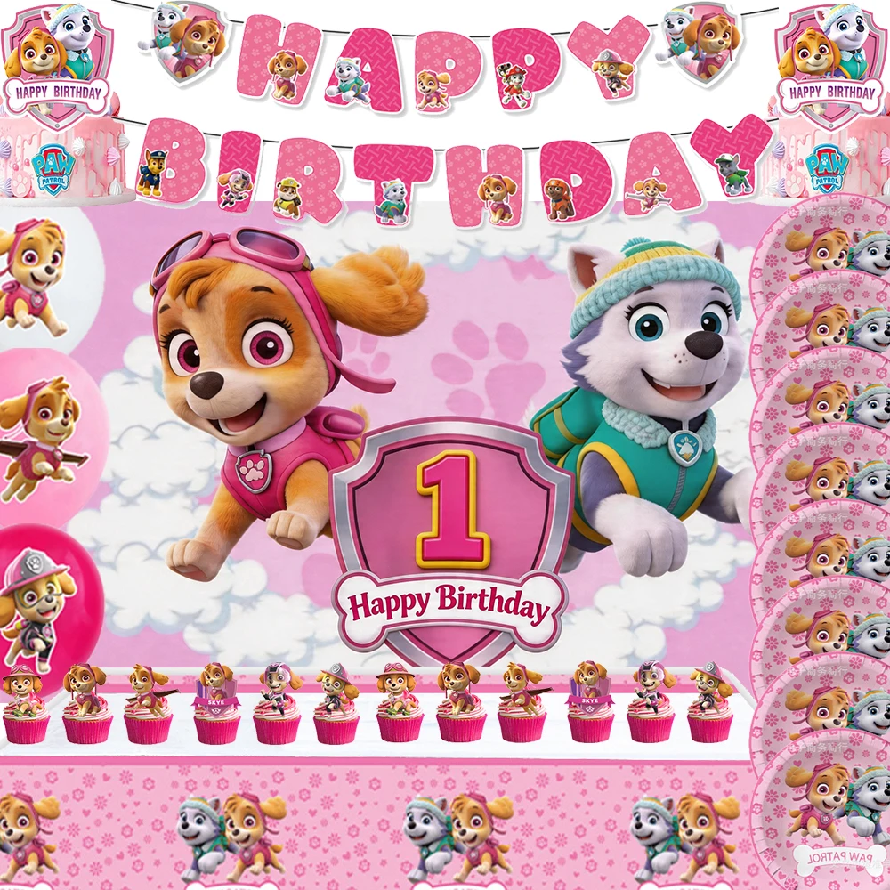 PAW Patrol Pink Party Supplies Birthday Tableware Paper Cup Balloon Tablecloth Gift Bag Banner Cake Topper Girl Shower backdrop
PAW Patrol Pink Party Supplies Birthday Tableware Paper Cup Balloon Tablecloth Gift Bag Banner Cake Topper Girl Shower backdrop