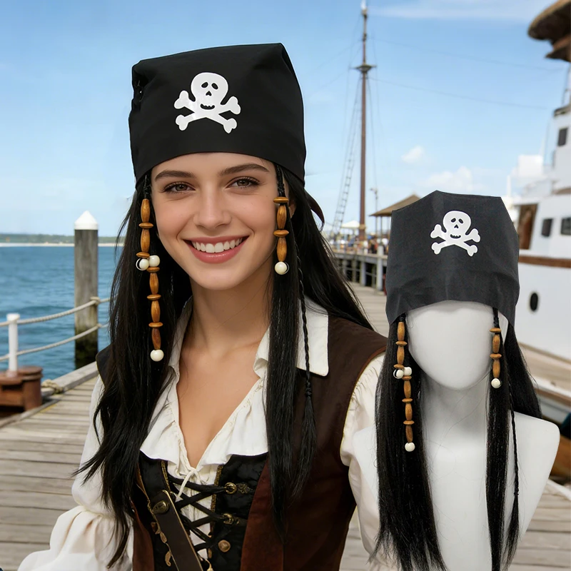 Women's Pirate Cosplay Wig with Skull Bandana Heat Resistant Synthetic Hair for Halloween
Women's Pirate Cosplay Wig with Skull Bandana Heat Resistant Synthetic Hair for Halloween