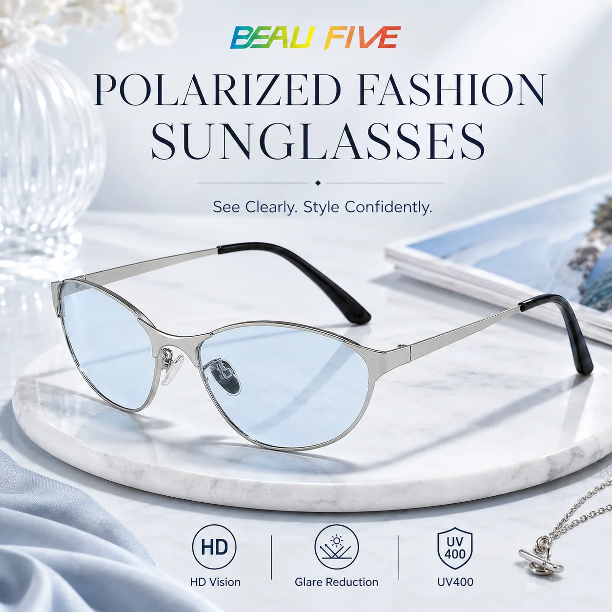 BEAU FIVE Fashion Polarized Sunglasses Women UV400 Metal Oval Lens Casual Driving Outdoor Beach Travel Summer SunShades With Box
BEAU FIVE Fashion Polarized Sunglasses Women UV400 Metal Oval Lens Casual Driving Outdoor Beach Travel Summer SunShades With Box