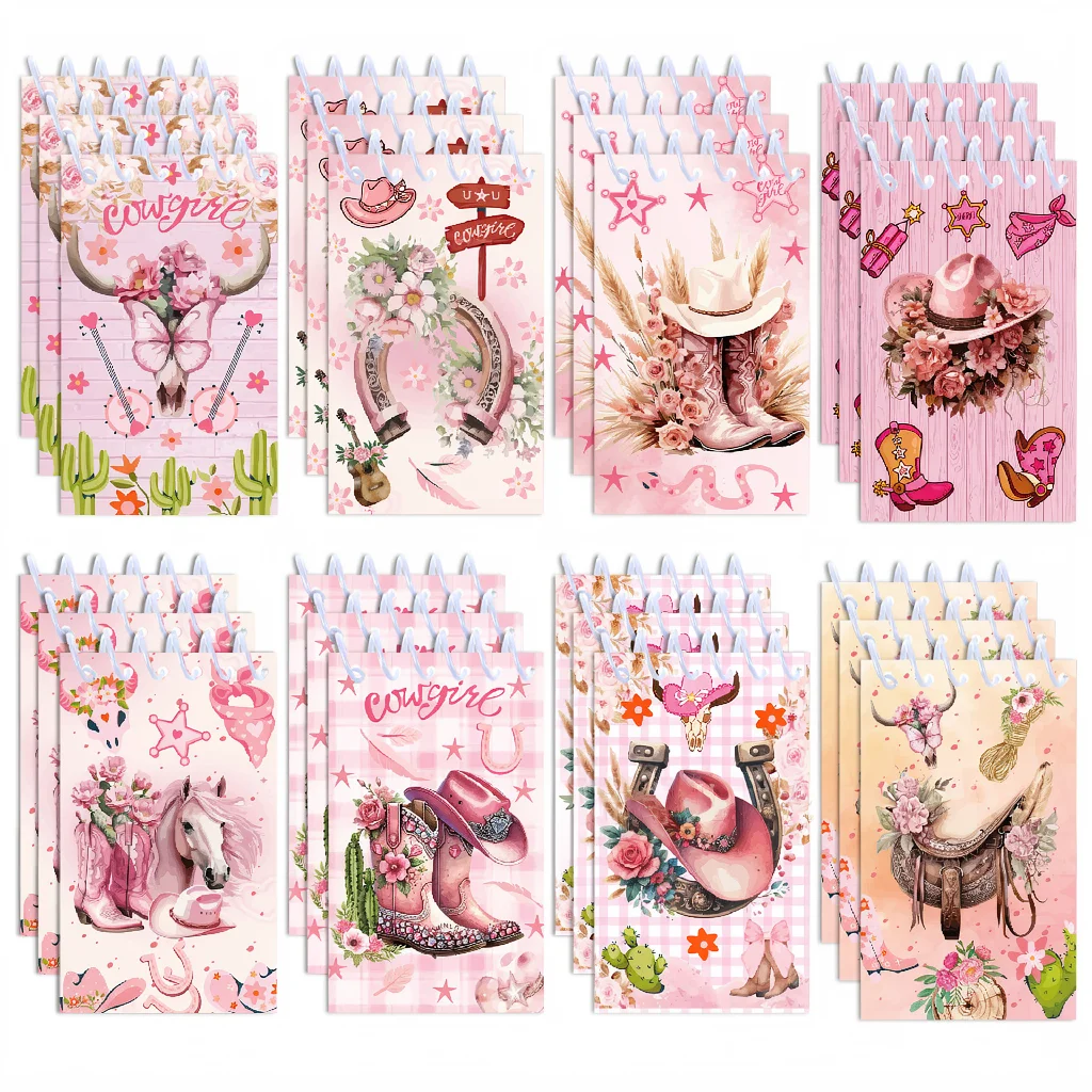 8Pcs Pink Western Cowgirl Spiral Notepad Aesthetic Floral Mini Memo Pad Horse Boots Notebook Stationery Birthday Party Favor
8Pcs Pink Western Cowgirl Spiral Notepad Aesthetic Floral Mini Memo Pad Horse Boots Notebook Stationery Birthday Party Favor