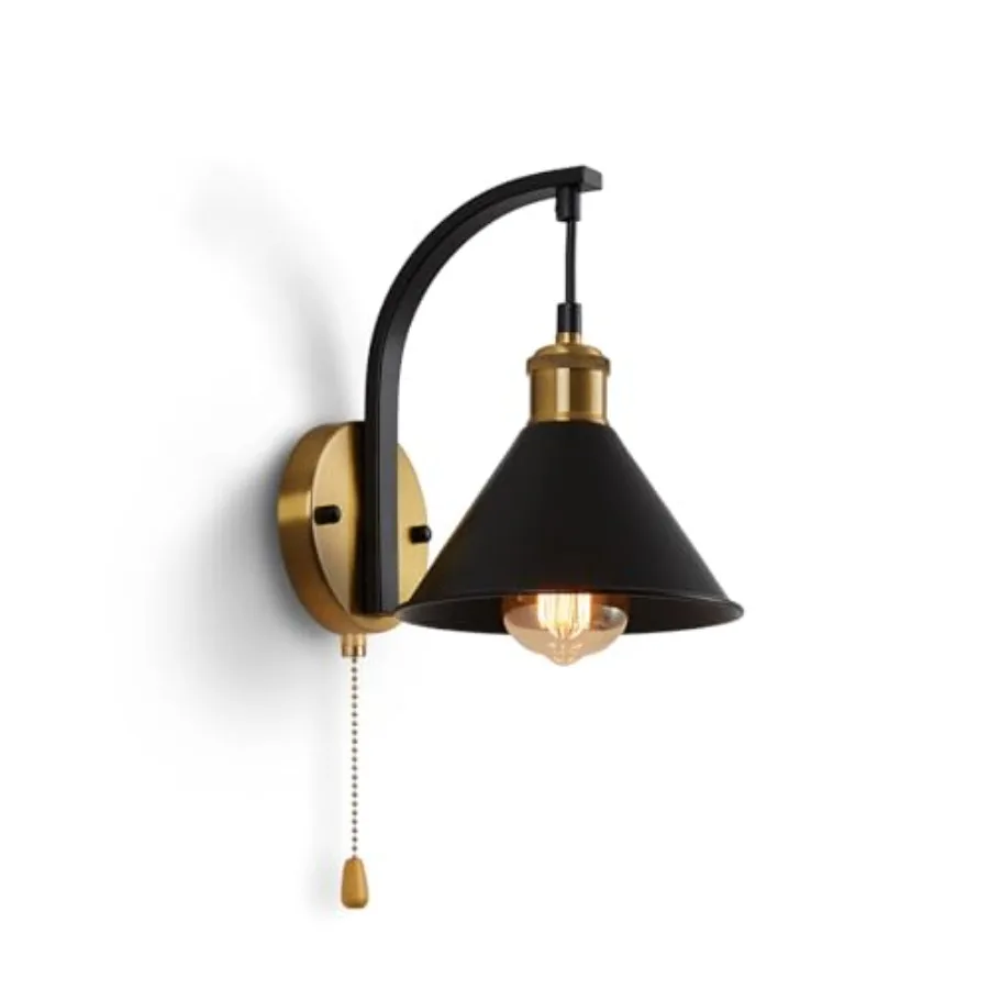 Industrial Wall Sconces with Pull Cord Switch, Farmhouse Wall Mounted Light, Indoor Wall Lighting Fixture for Bedroom Living Ro
Industrial Wall Sconces with Pull Cord Switch, Farmhouse Wall Mounted Light, Indoor Wall Lighting Fixture for Bedroom Living Ro