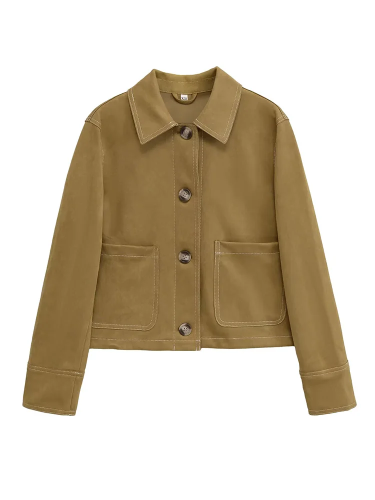 European style new women's fashion versatile temperament long sleeve single breasted casual jacket
European style new women's fashion versatile temperament long sleeve single breasted casual jacket