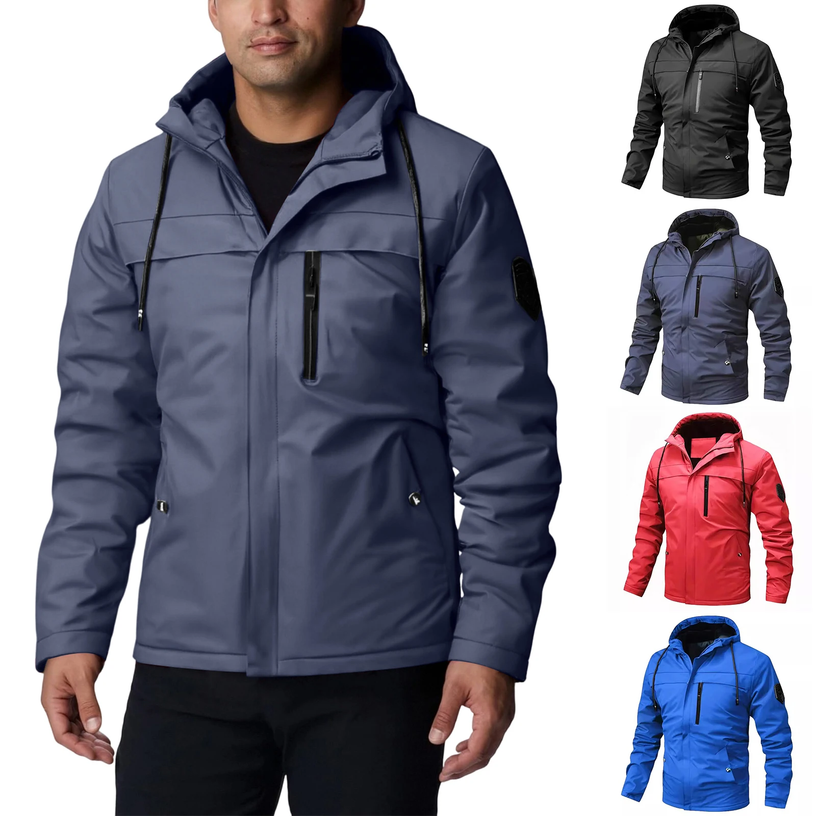Men'S Leisure Tops Loose Windbreaker Hooded Casual Zipper Coat Winter Jacket Camping Outdoor Windproof Jacket Hiking Jackets Top
Men'S Leisure Tops Loose Windbreaker Hooded Casual Zipper Coat Winter Jacket Camping Outdoor Windproof Jacket Hiking Jackets Top