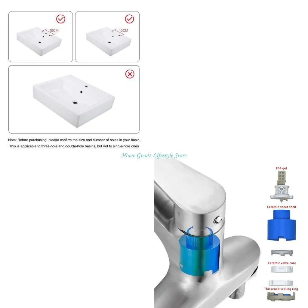 E74E Steel Basins Tap Retro Design Hot & Cold Water Adjustment Simple Install for Home
E74E Steel Basins Tap Retro Design Hot & Cold Water Adjustment Simple Install for Home