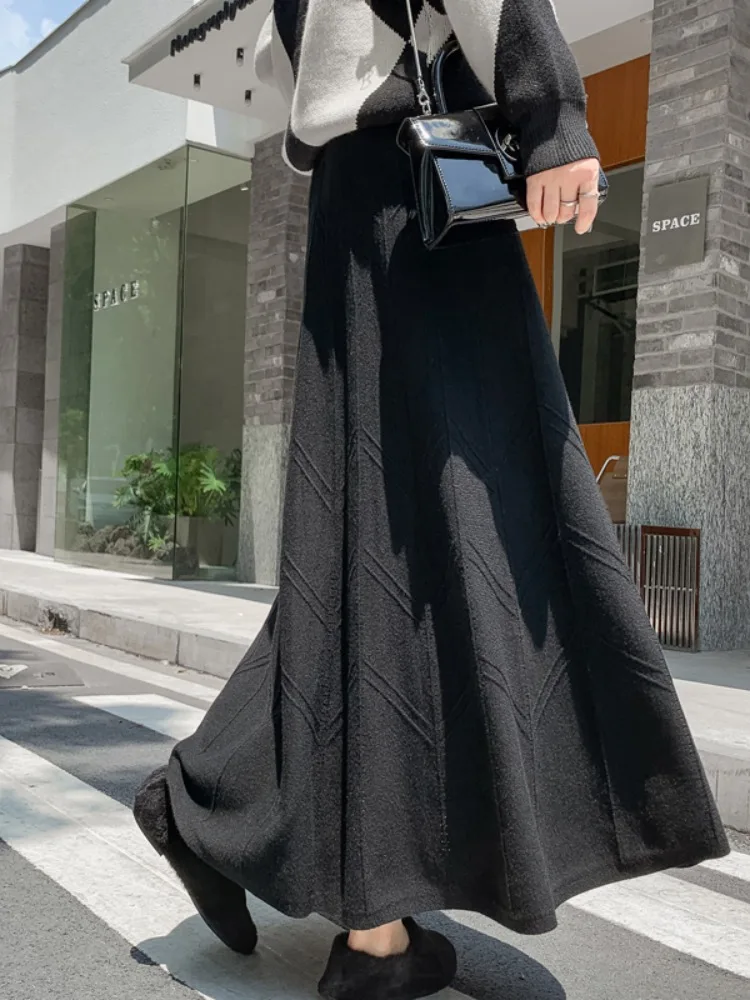 Bla High Waist Midi Knitted A-Line Skirt Women's Spring New Sle Commute Korean Version Polyester Fiber Pure Color Skirt
Bla High Waist Midi Knitted A-Line Skirt Women's Spring New Sle Commute Korean Version Polyester Fiber Pure Color Skirt