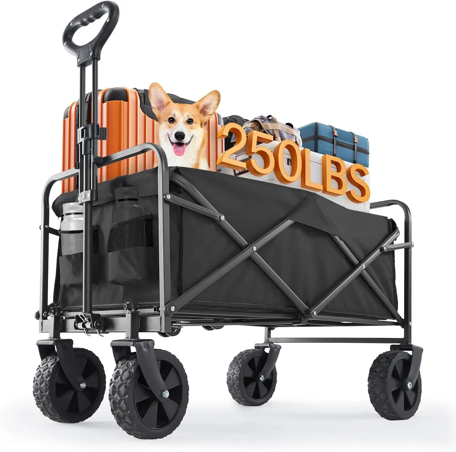 Collapsible Foldable Wagon Cart, Large Capacity Garden Beach Cart with All-Terrain Wheels, Heavy Duty Utility Grocery Wagon with
Collapsible Foldable Wagon Cart, Large Capacity Garden Beach Cart with All-Terrain Wheels, Heavy Duty Utility Grocery Wagon with