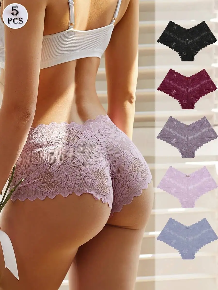 5 Pcs Women Lace Floral Patterned Boyshort Panties
5 Pcs Women Lace Floral Patterned Boyshort Panties