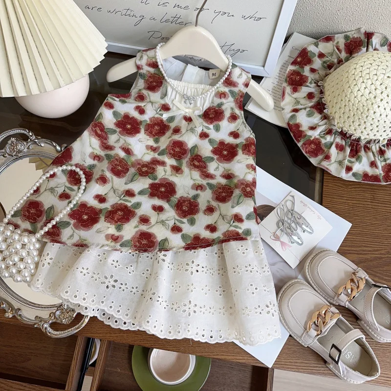 2025Summer New Sweet Sleeveless Dress for Girls Fashionable Floral Tank Dress for Kids Hat for Free
2025Summer New Sweet Sleeveless Dress for Girls Fashionable Floral Tank Dress for Kids Hat for Free