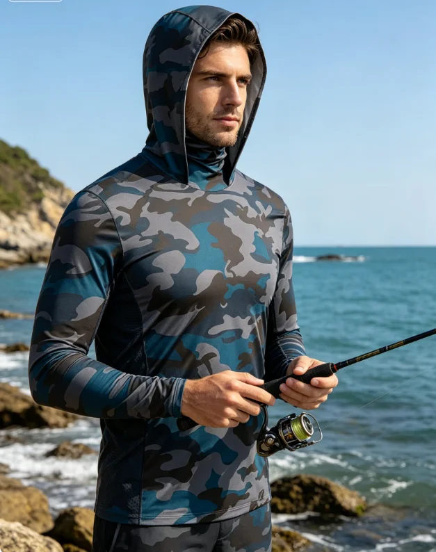 Long Sleeve Fishing Shirts Men Sun Protection Hoodie Mask All-in-one Fishing Clothing Hunting Camping Angling T-shirt Upf
Long Sleeve Fishing Shirts Men Sun Protection Hoodie Mask All-in-one Fishing Clothing Hunting Camping Angling T-shirt Upf