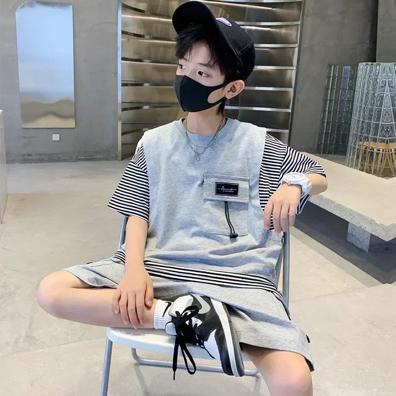 Children's Top and Bottom Clothes Set Suit for Boy Summer Tshirt Shorts 6 7 8 9 10 11 12 13 14 15 Years 2024 Kids Clothes Set
Children's Top and Bottom Clothes Set Suit for Boy Summer Tshirt Shorts 6 7 8 9 10 11 12 13 14 15 Years 2024 Kids Clothes Set