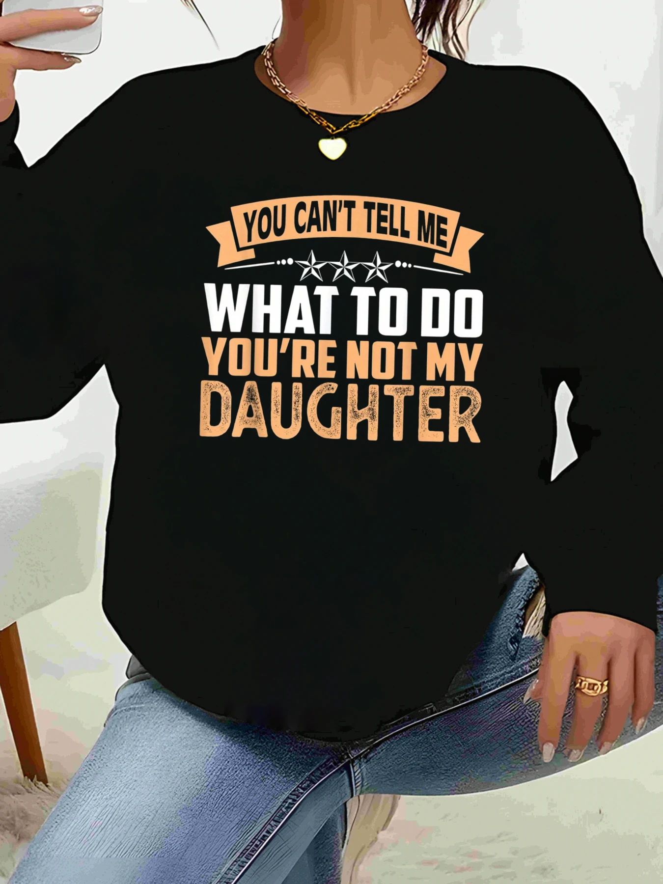 Футболка с длинными рукавами с принтом «Ты не скажи мне, что ты не моя дочь», повседневная женская одежда ко Дню матери
Футболка с длинными рукавами с принтом «Ты не скажи мне, что ты не моя дочь», повседневная женская одежда ко Дню матери