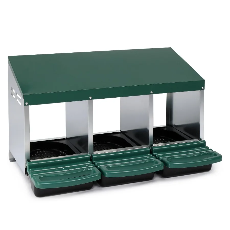 3 Compartment Roll Out Chicken Nesting Box with Plastic Basket, Egg Nest Box Chicken Laying Box Hens Chicken Coop Box, Green
3 Compartment Roll Out Chicken Nesting Box with Plastic Basket, Egg Nest Box Chicken Laying Box Hens Chicken Coop Box, Green