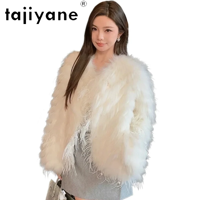 TAJIYANE Raccoon Fur Coat Women Ostrich Feather Tassel Fur Jacket Winter Coat of Women Clothing Jackets V-neck Furry Tops Шуба
TAJIYANE Raccoon Fur Coat Women Ostrich Feather Tassel Fur Jacket Winter Coat of Women Clothing Jackets V-neck Furry Tops Шуба