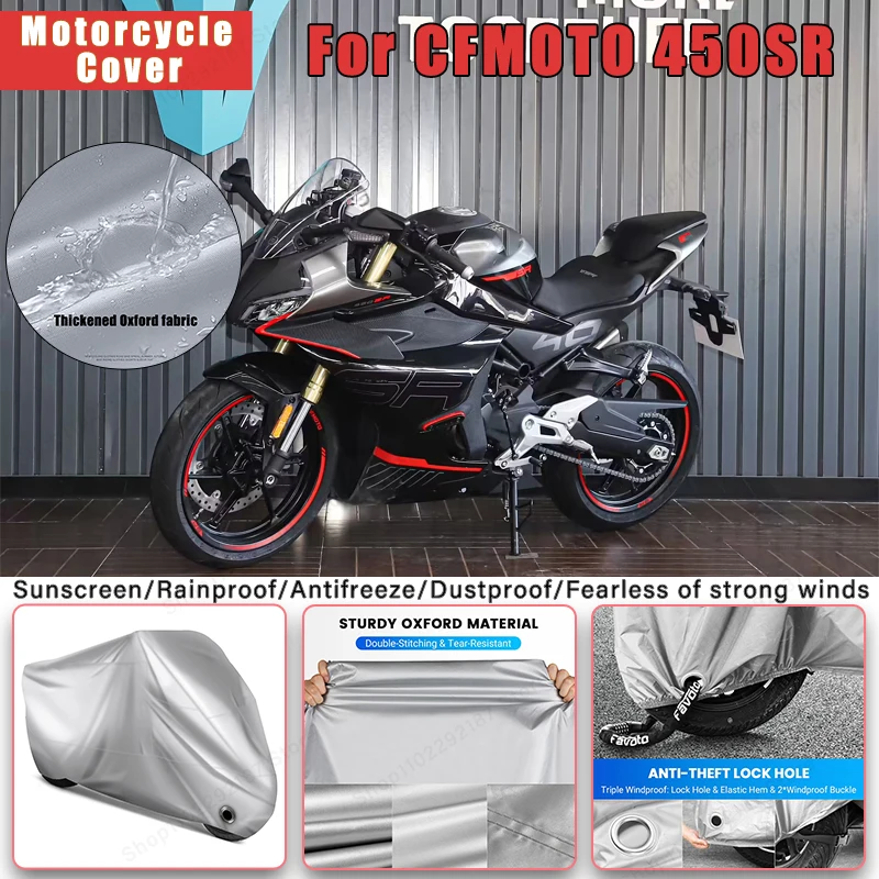 For CFMOTO 450SR No Ear Motorcycle Cover - Outdoor Full Body Protection, Waterproof Dustproof Sunscreen Moto Accessories
For CFMOTO 450SR No Ear Motorcycle Cover - Outdoor Full Body Protection, Waterproof Dustproof Sunscreen Moto Accessories