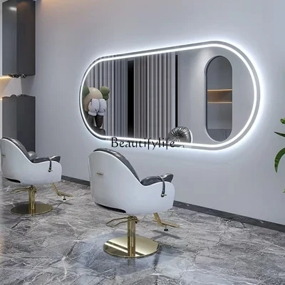Hair salon special mirror table with lamp wall hanging touch luminous mirror perm dyeing mirror
Hair salon special mirror table with lamp wall hanging touch luminous mirror perm dyeing mirror