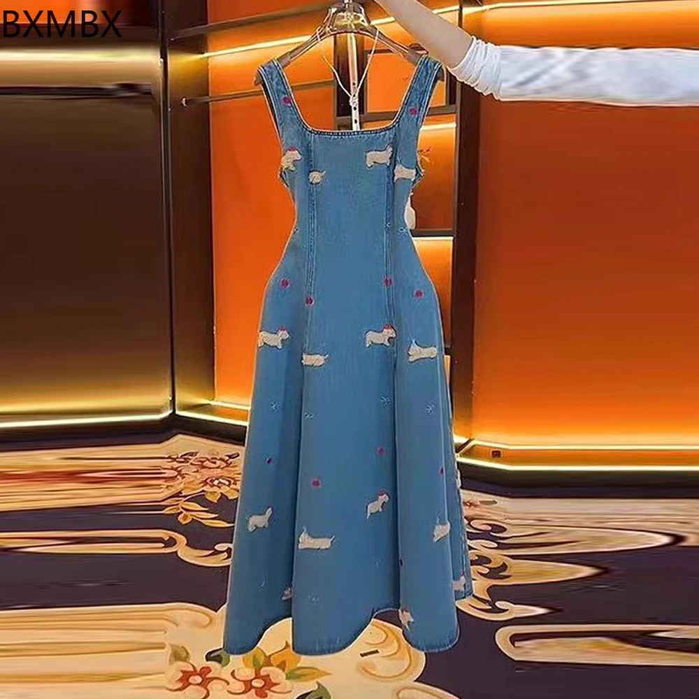 Premium vest suspender denim dress 2025 summer new temperament long dress retro French skirt women's clothing
Premium vest suspender denim dress 2025 summer new temperament long dress retro French skirt women's clothing
