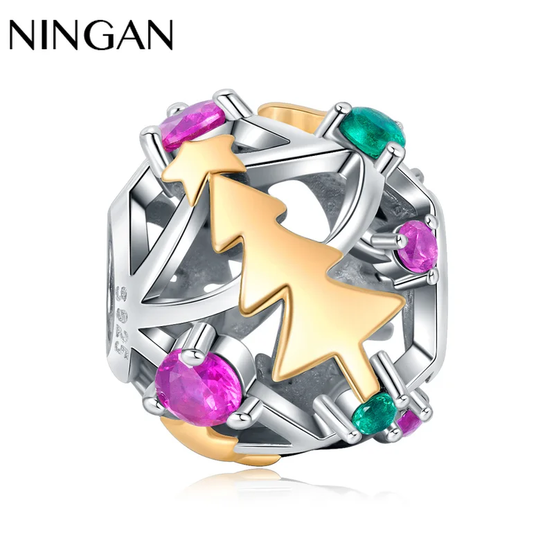 NINGAN Openwork Round Beads Colorful Bracelet Charms for Christmas Family Friend Gift 925 Sterling Silver Jewelry
NINGAN Openwork Round Beads Colorful Bracelet Charms for Christmas Family Friend Gift 925 Sterling Silver Jewelry