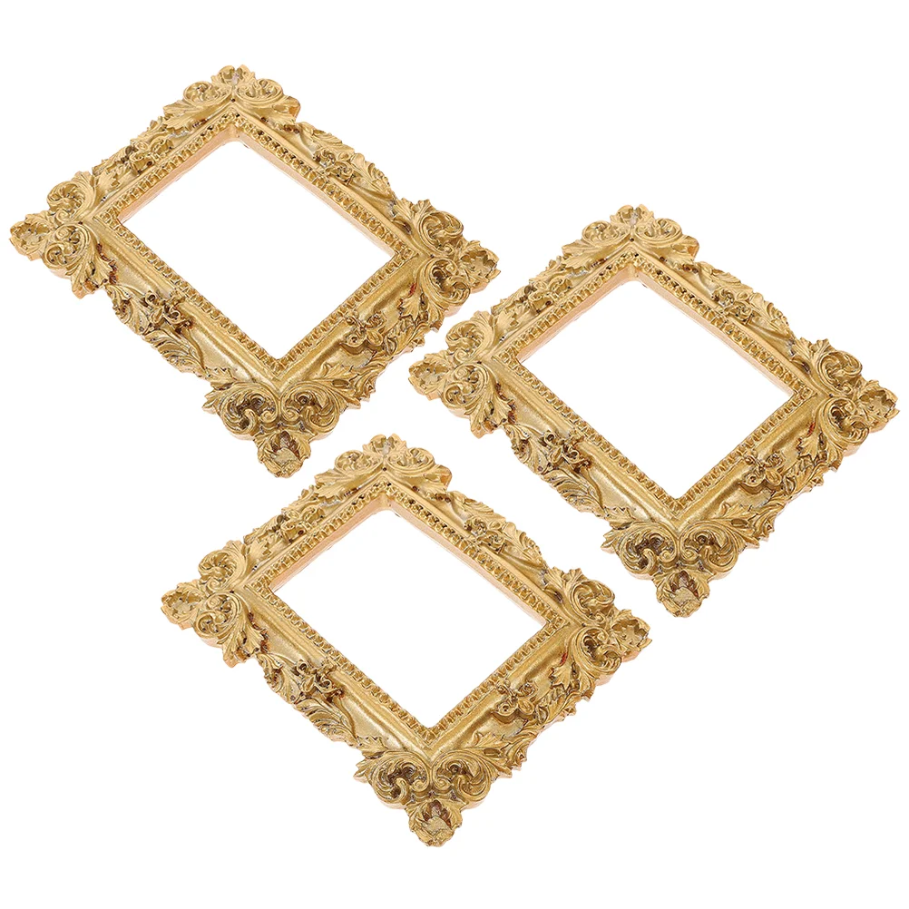 3 Pcs Mini Photo Frame Gold Picture Frames Ornaments Decorative Decoration Bulk for Display Kit Small Family
3 Pcs Mini Photo Frame Gold Picture Frames Ornaments Decorative Decoration Bulk for Display Kit Small Family