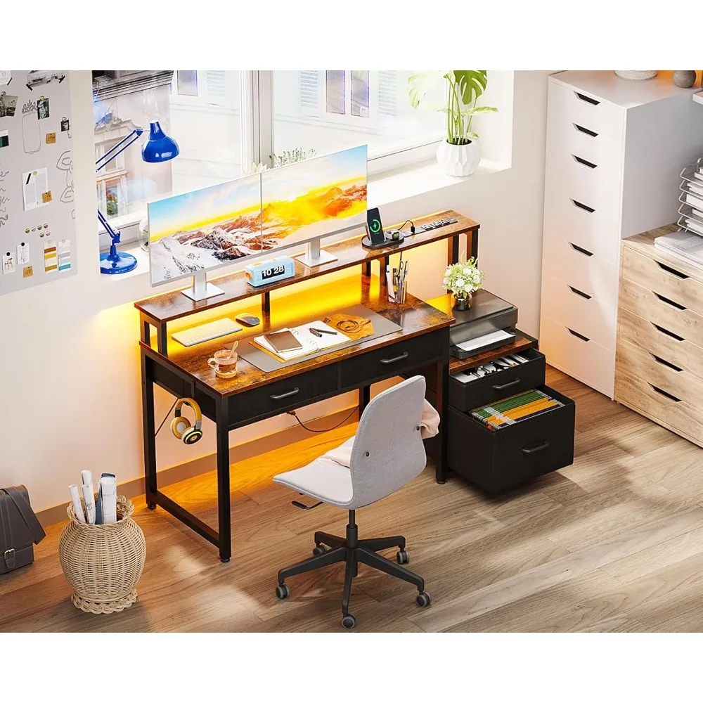 with Fabric File Cabinet and Fabric Drawers, with Monitor Riser, Writing/Study Table for Home
with Fabric File Cabinet and Fabric Drawers, with Monitor Riser, Writing/Study Table for Home