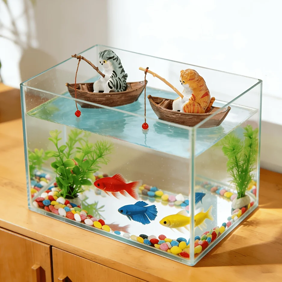 2Pcs Aquarium Miniature Landscape Set, Cute Cat Fishing in Boat Figure, Fish Tank Resin Ornament Home Decor Gift
2Pcs Aquarium Miniature Landscape Set, Cute Cat Fishing in Boat Figure, Fish Tank Resin Ornament Home Decor Gift