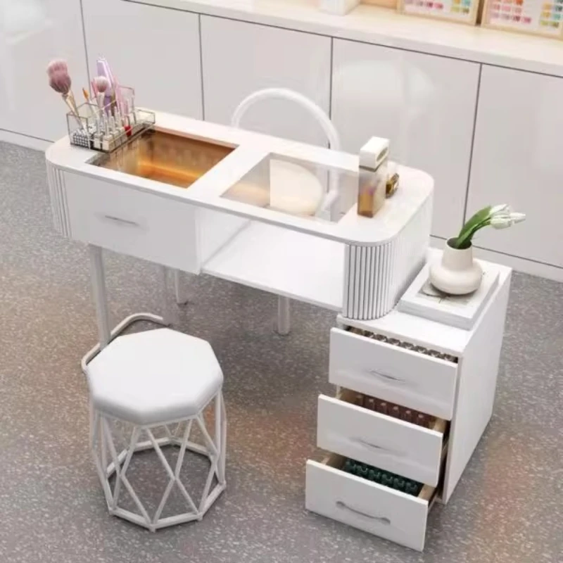 Cream Style Aesthetic Manicure Table Japanese Organizer Light Luxury Nail Desk High Quality Salon Reception Nageltisch Furniture
Cream Style Aesthetic Manicure Table Japanese Organizer Light Luxury Nail Desk High Quality Salon Reception Nageltisch Furniture