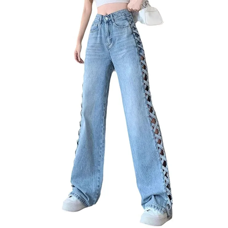 Women's Spring Summer 2026 Design Sense Thin Versatile Thin High-waisted Floor-mopping Trousers American Hollow Wide-leg Jeans
Women's Spring Summer 2026 Design Sense Thin Versatile Thin High-waisted Floor-mopping Trousers American Hollow Wide-leg Jeans