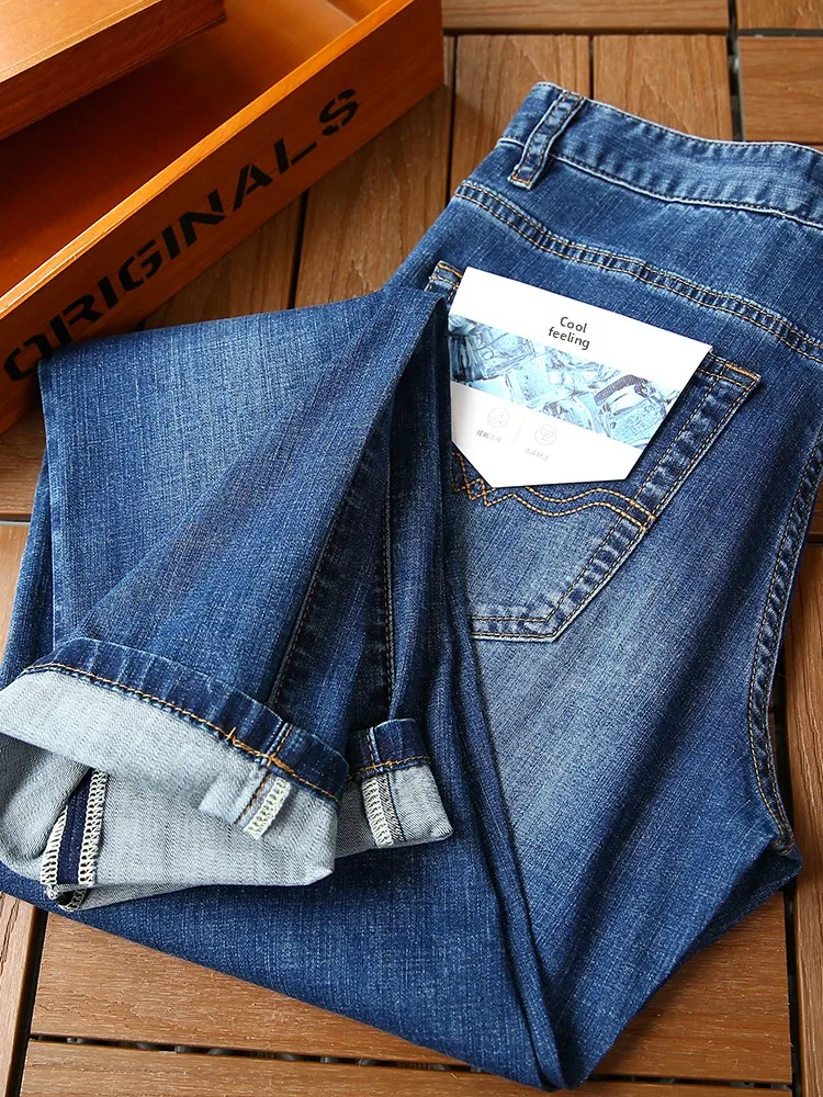 Cool Sensation Thin Denim Jeans Men's Spring Summer Breathable Long Pants Elastic Straight Leg Cotton Stretch Fabric
Cool Sensation Thin Denim Jeans Men's Spring Summer Breathable Long Pants Elastic Straight Leg Cotton Stretch Fabric