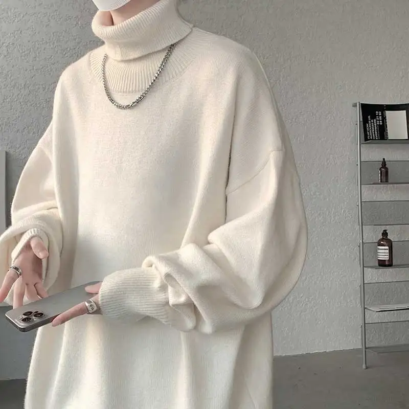 Loose Fit Men's High Ne Sweater Winter American Lazy Sle Base Layer Knittedwear Pure Color Couple's Outerwear Coat
Loose Fit Men's High Ne Sweater Winter American Lazy Sle Base Layer Knittedwear Pure Color Couple's Outerwear Coat