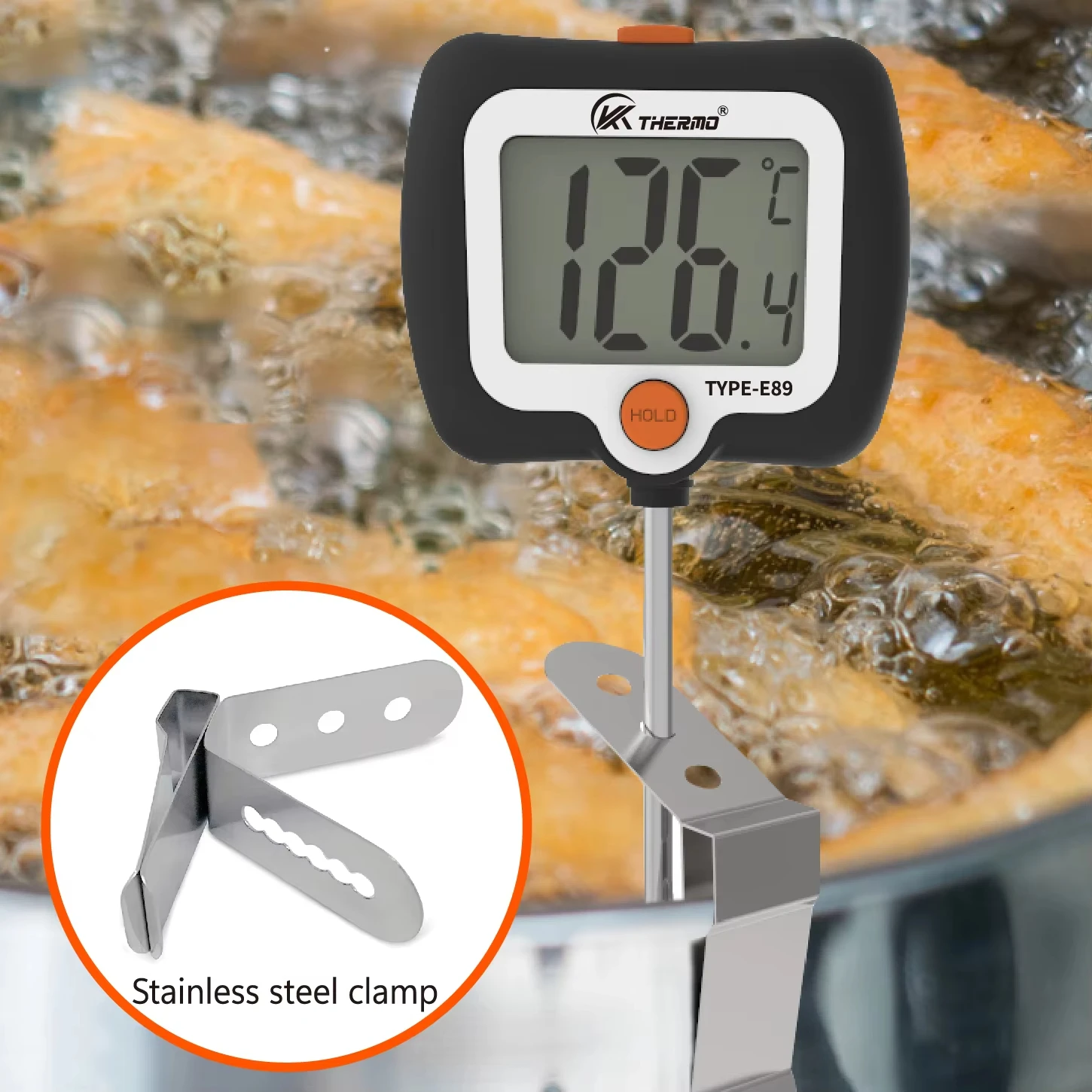 Digital Food Thermometer -300°C/572°F 304 Stainless Steel Probe LCD Display Kitchen Cooking BBQ Meat Oil Fry Temp Gauge
Digital Food Thermometer -300°C/572°F 304 Stainless Steel Probe LCD Display Kitchen Cooking BBQ Meat Oil Fry Temp Gauge