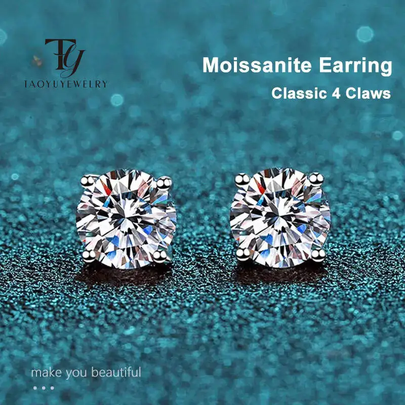 TY 2.0ct Moissanite Earrings For Women Lab Grown Dia Ear Studs Sterling Sier Fine Jewelry Gift S925 Sterling Silver Earrings
TY 2.0ct Moissanite Earrings For Women Lab Grown Dia Ear Studs Sterling Sier Fine Jewelry Gift S925 Sterling Silver Earrings