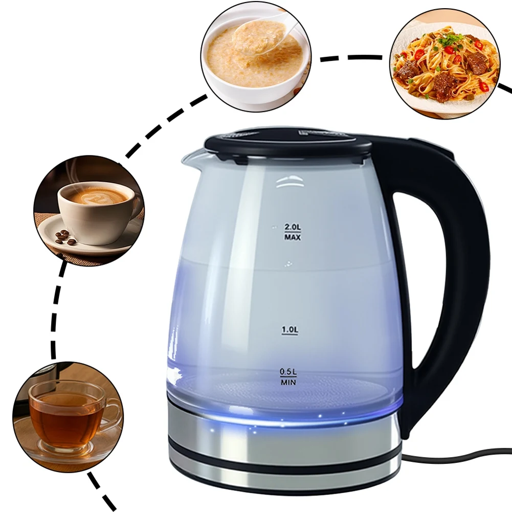 2L Electric Kettle Glass Fast Boil LED Household Appliance with Stainless Steel Fast Boiling Portable Jug EU Plug
2L Electric Kettle Glass Fast Boil LED Household Appliance with Stainless Steel Fast Boiling Portable Jug EU Plug