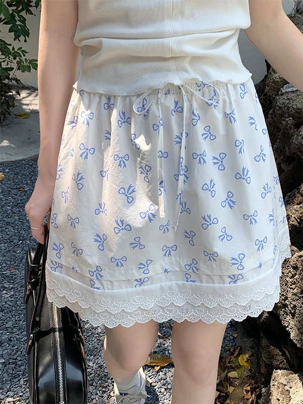 Trendy High-Waist Half Skirt with Lace Trim And Knot Print Splicing Women's Summer 2026 Elastic Short Skirt Casual ...
Trendy High-Waist Half Skirt with Lace Trim And Knot Print Splicing Women's Summer 2026 Elastic Short Skirt Casual ...