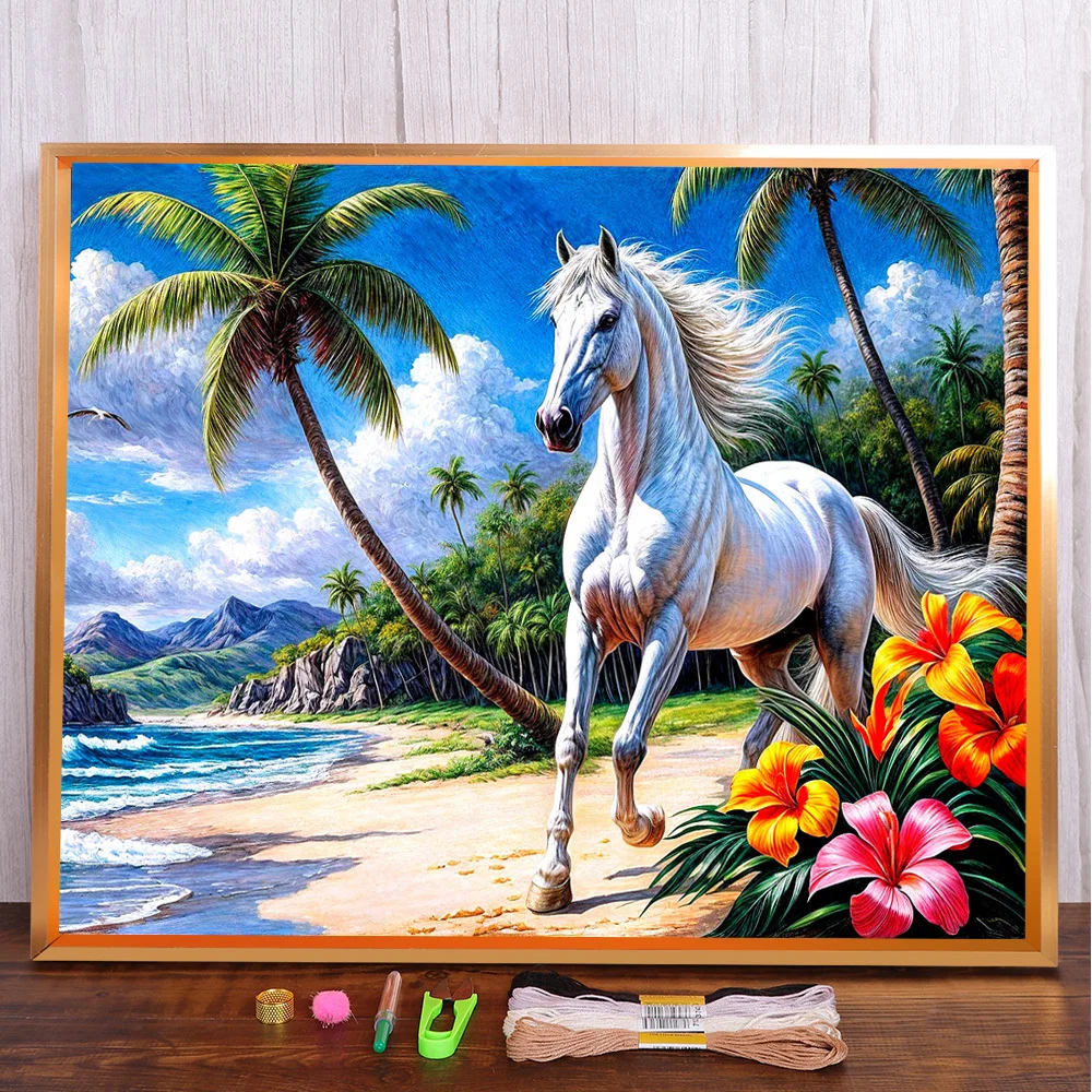 Animal Horse Flower Printed Fabric Cross-Stitch Embroidery Patterns Handicraft Knitting Needlework Handmade Counted Needle Magic
Animal Horse Flower Printed Fabric Cross-Stitch Embroidery Patterns Handicraft Knitting Needlework Handmade Counted Needle Magic