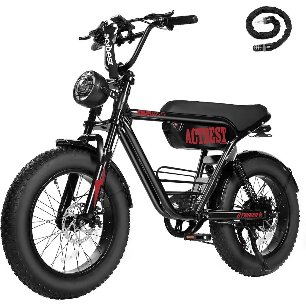 20" Electric Bike,Peak 1500W, 48V 15.6Ah at Tire All-Terrain Electric Motorcycle,ull Suspension, Electric Dirt Bike or Adults on
20" Electric Bike,Peak 1500W, 48V 15.6Ah at Tire All-Terrain Electric Motorcycle,ull Suspension, Electric Dirt Bike or Adults on