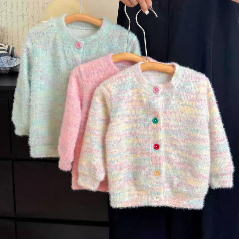 Spring Girls Coat Children Rainbow Cardigan Jacket Baby Sweet Cute Sweater Autumn New Outerwear Kids Fashion Casual Clothes
Spring Girls Coat Children Rainbow Cardigan Jacket Baby Sweet Cute Sweater Autumn New Outerwear Kids Fashion Casual Clothes