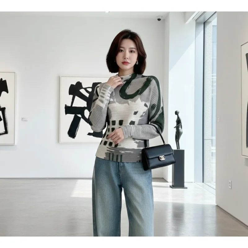 Miyake Pleated Print T-shirt Plisse 2026 Spring Summer New Long-sleeved Pleats Top Design Slim Thin Bottoming Shirt Fold T-shirt
Miyake Pleated Print T-shirt Plisse 2026 Spring Summer New Long-sleeved Pleats Top Design Slim Thin Bottoming Shirt Fold T-shirt