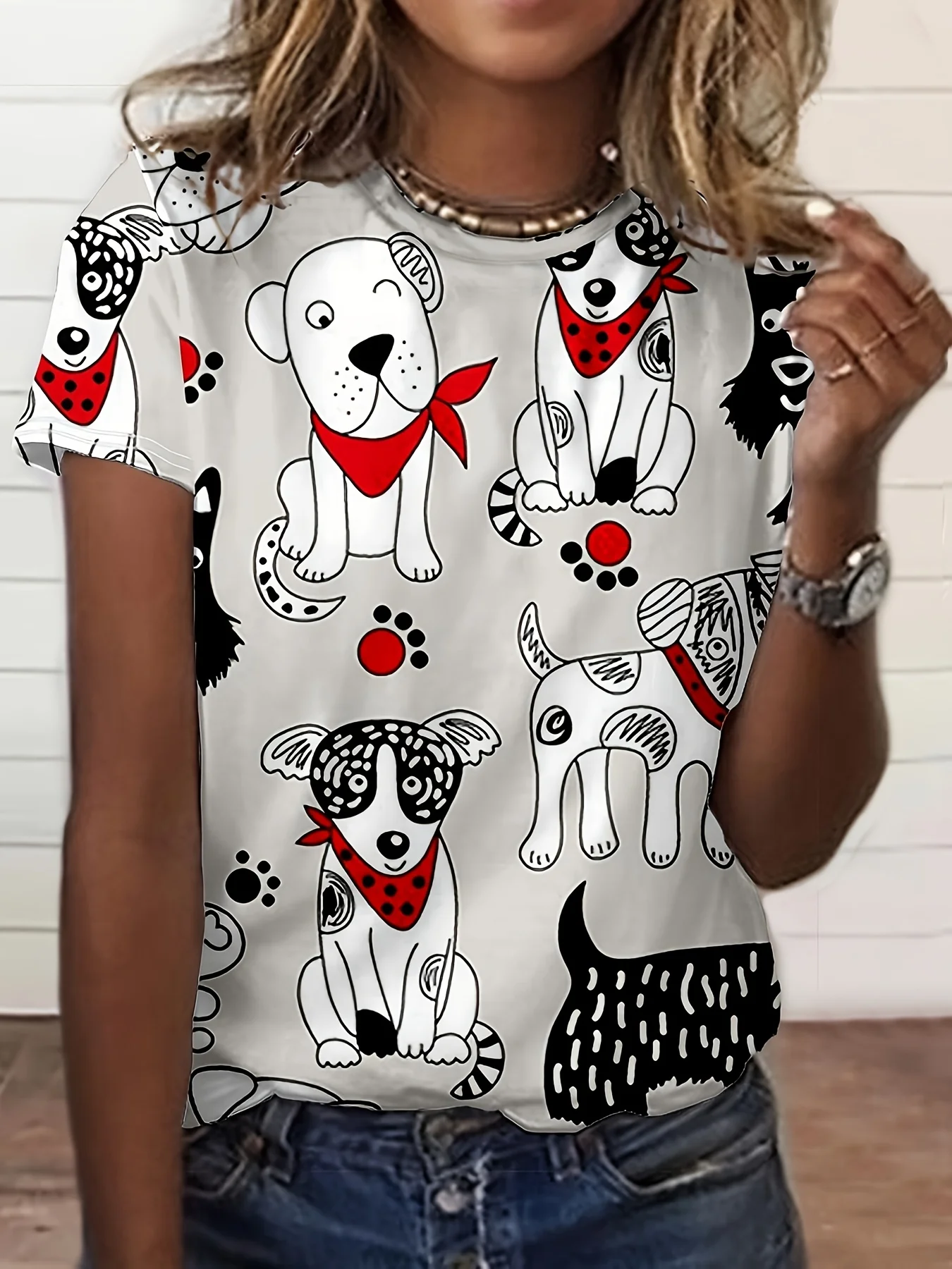 Новая женская футболка с милым кроликом, модный топ в стиле летних каникул, футболка с круглым вырезом и короткими рукавами, модная универсальная футболка
Новая женская футболка с милым кроликом, модный топ в стиле летних каникул, футболка с круглым вырезом и короткими рукавами, модная универсальная футболка