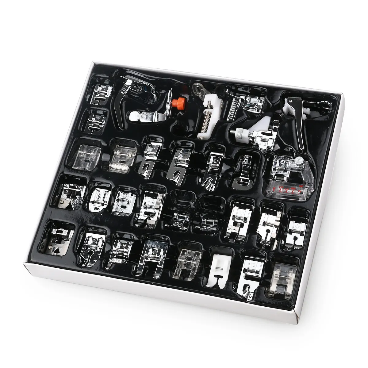 32Pcs Sewing Machine Presser Feet Set Hard Metal Domestic Low Shank Compatible Sewing Accessories Suitable Babylock New Home
32Pcs Sewing Machine Presser Feet Set Hard Metal Domestic Low Shank Compatible Sewing Accessories Suitable Babylock New Home